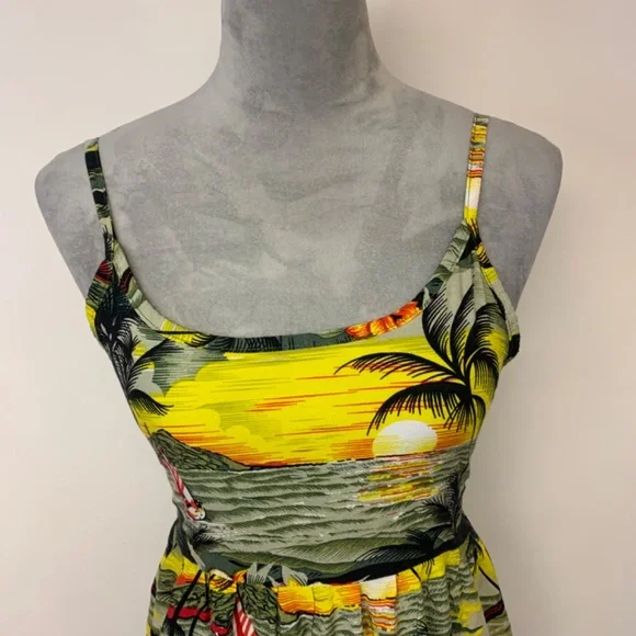 Maui Candice Dress Mini Hawaiian Tropical Print Sundress resort vacation Island - Picture 2 of 9
